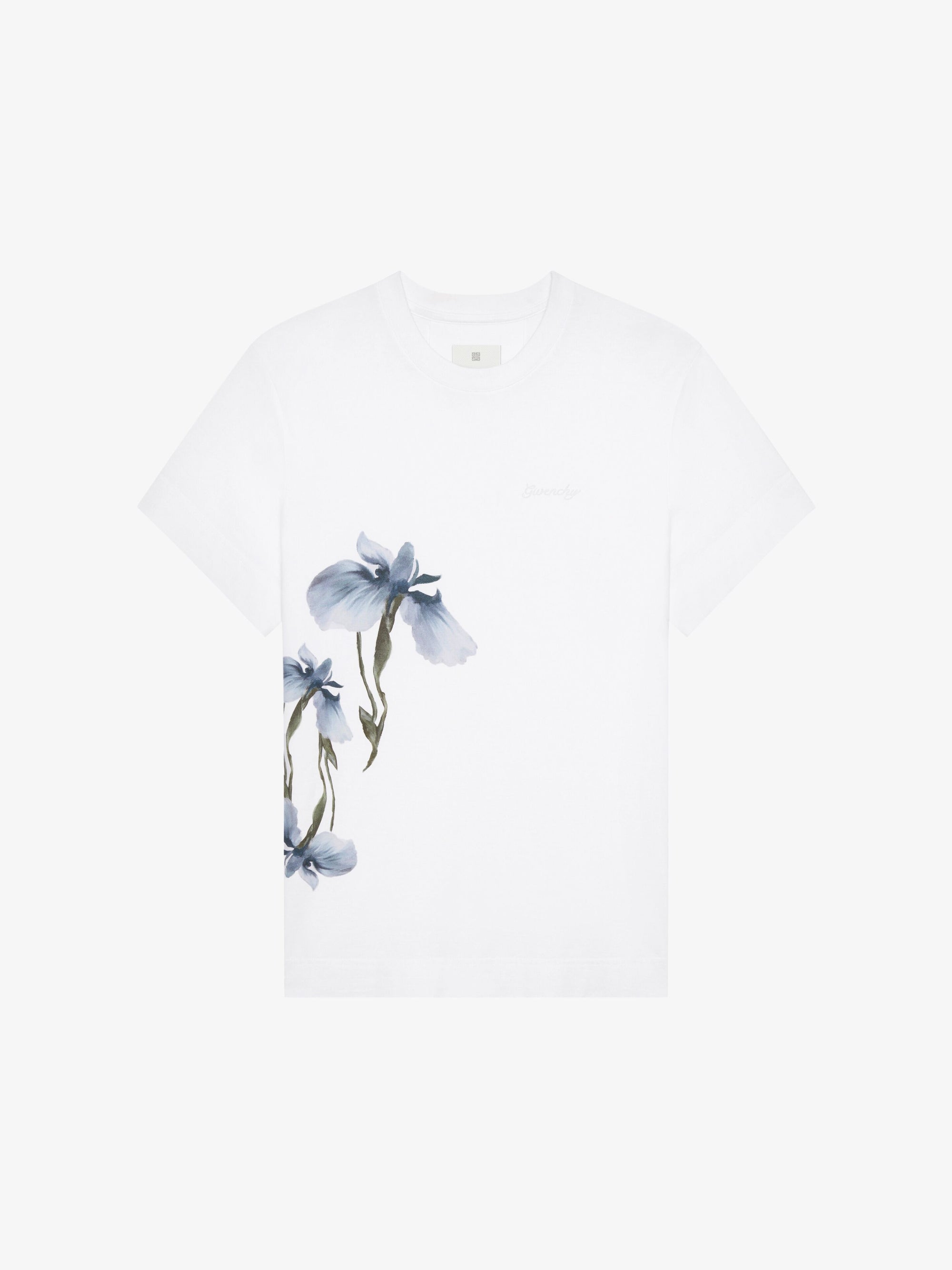 WHITE IRIS PRINT ON JERSEY