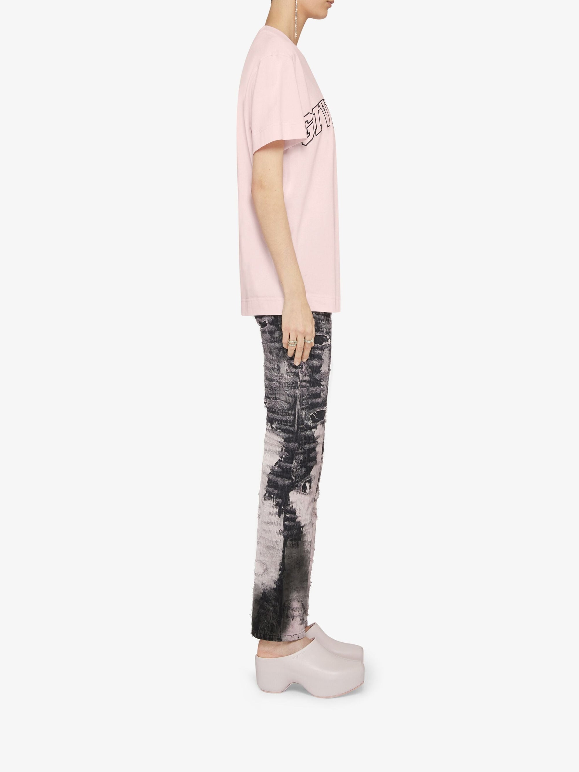 T-shirt tie and dye avec imprimé Love - Light Pink