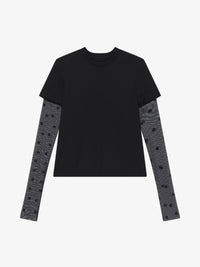 T-SHIRT W/4G TULLE LONG SLEEVES