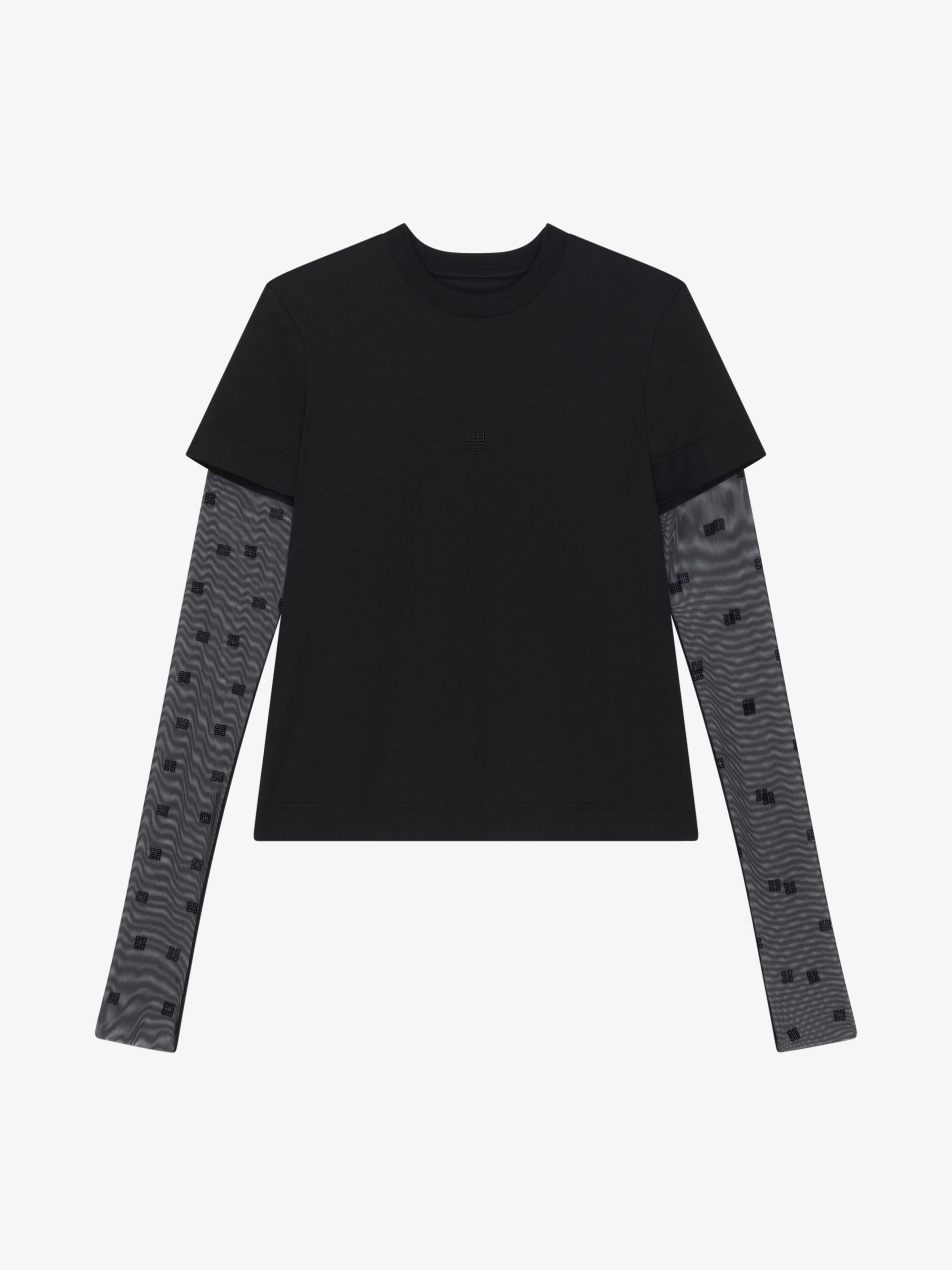 T-SHIRT W/4G TULLE LONG SLEEVES