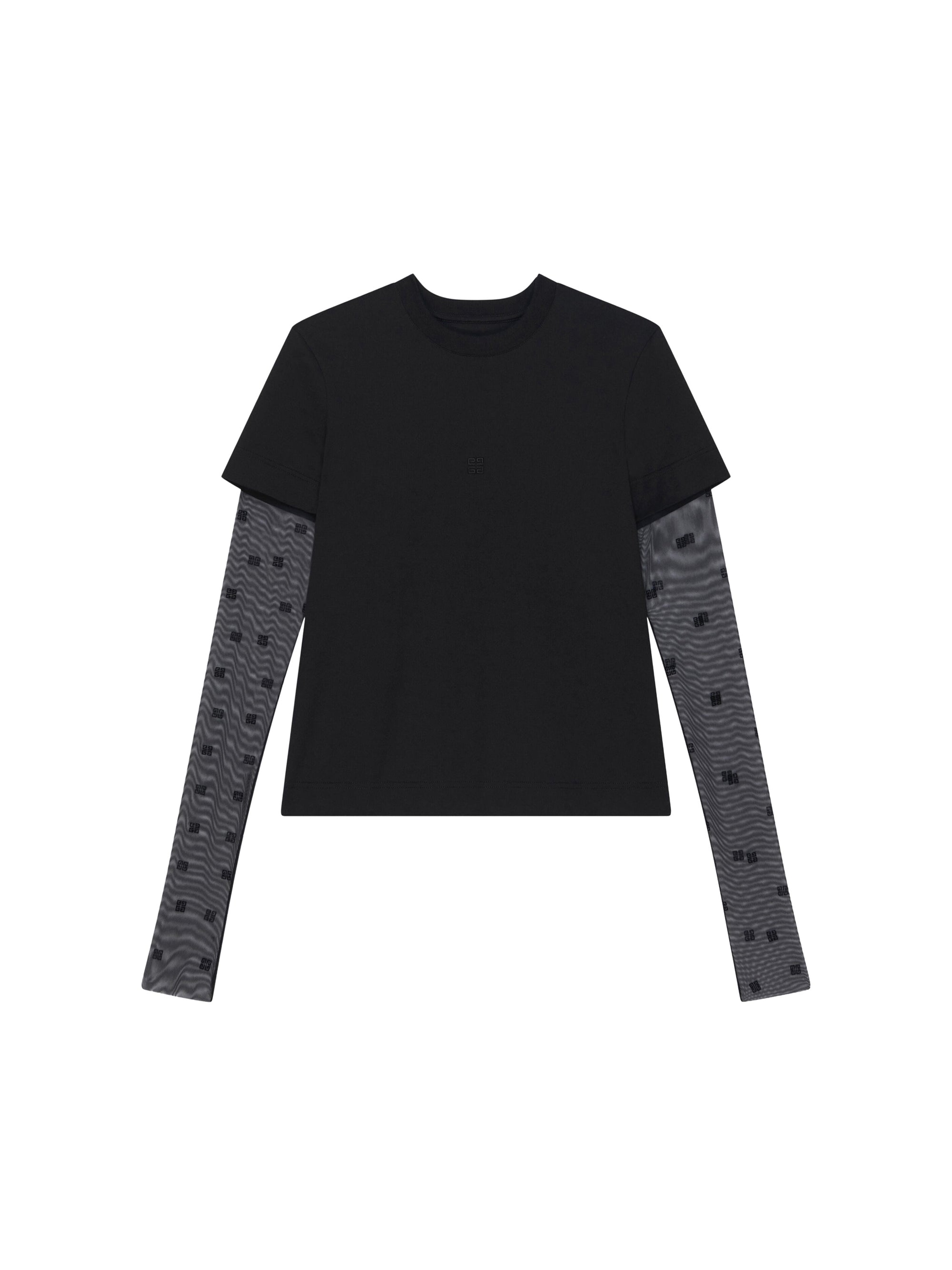 T-shirt manches longues en tulle 4G - Black