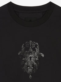 T-shirt cropped imprimé chandelier - Black