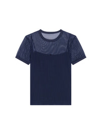T-shirt Ringer en tulle 4G - Navy