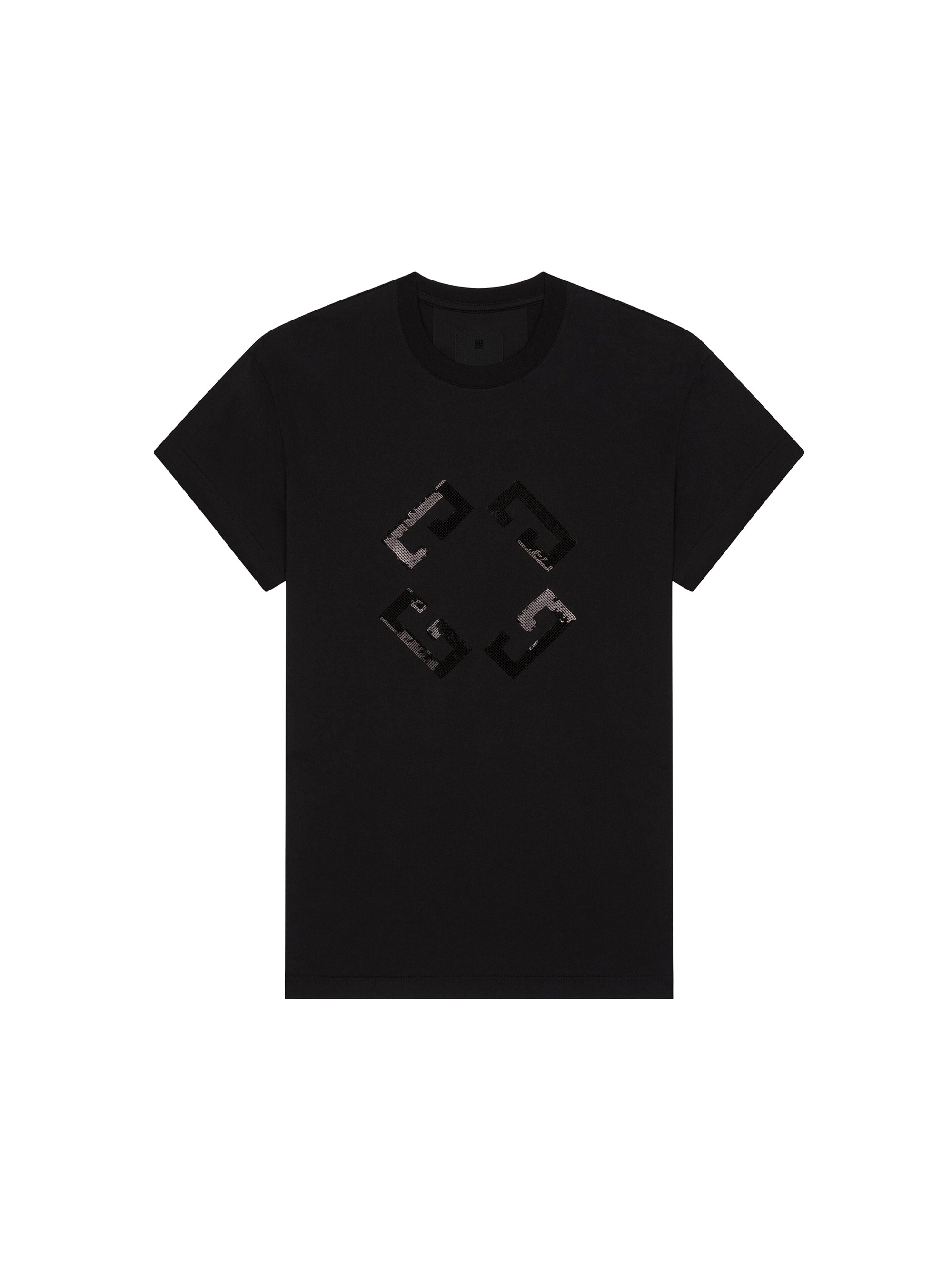 T-shirt monogramme 72 et sequins - Black