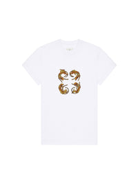 T-shirt monogramme 72 et sequins - White