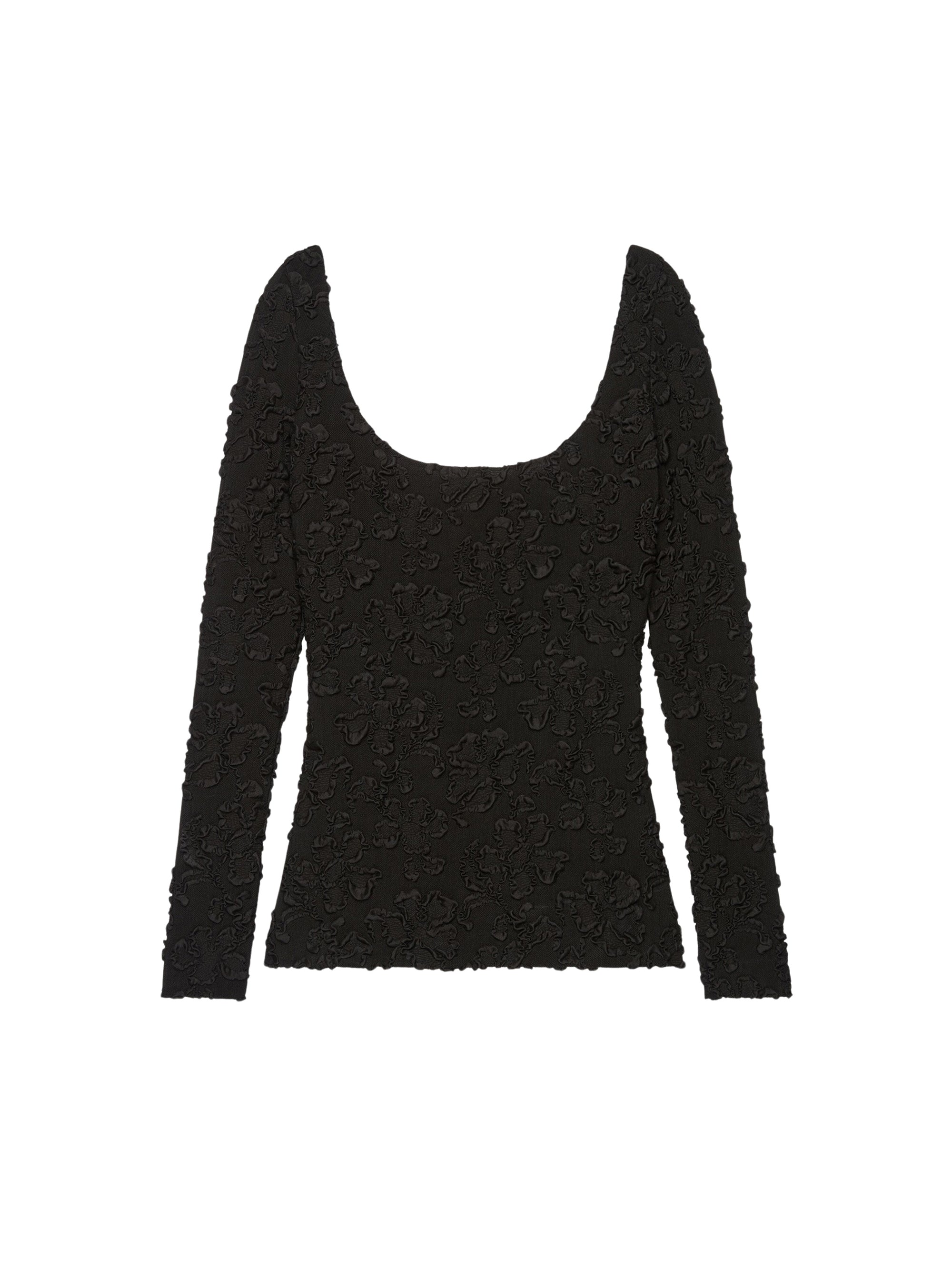 T-shirt manches longues en soie mélangée - Black