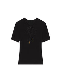 T-shirt manches courtes à lacets - Black