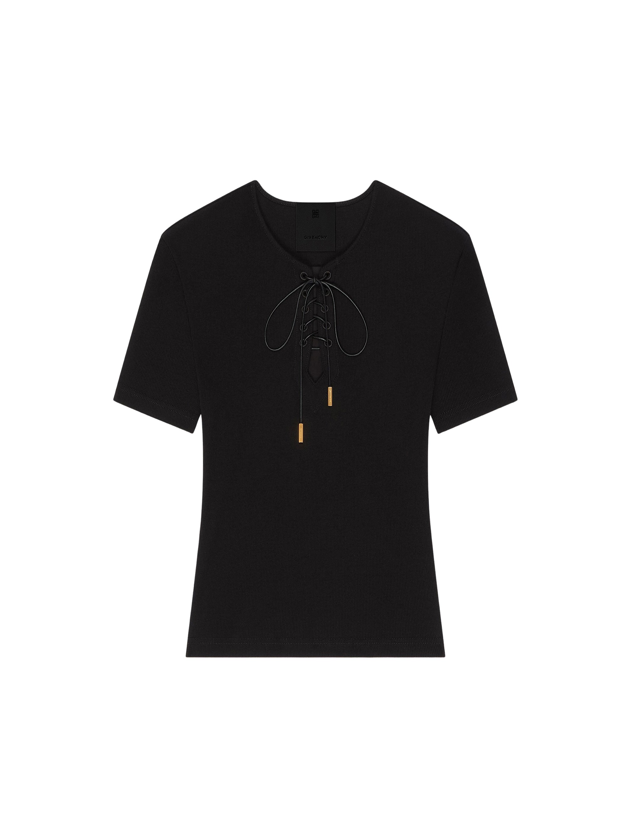 T-shirt manches courtes à lacets - Black
