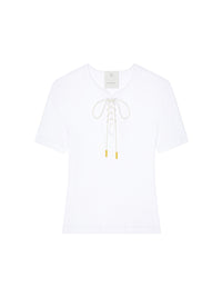 T-shirt manches courtes à lacets - White
