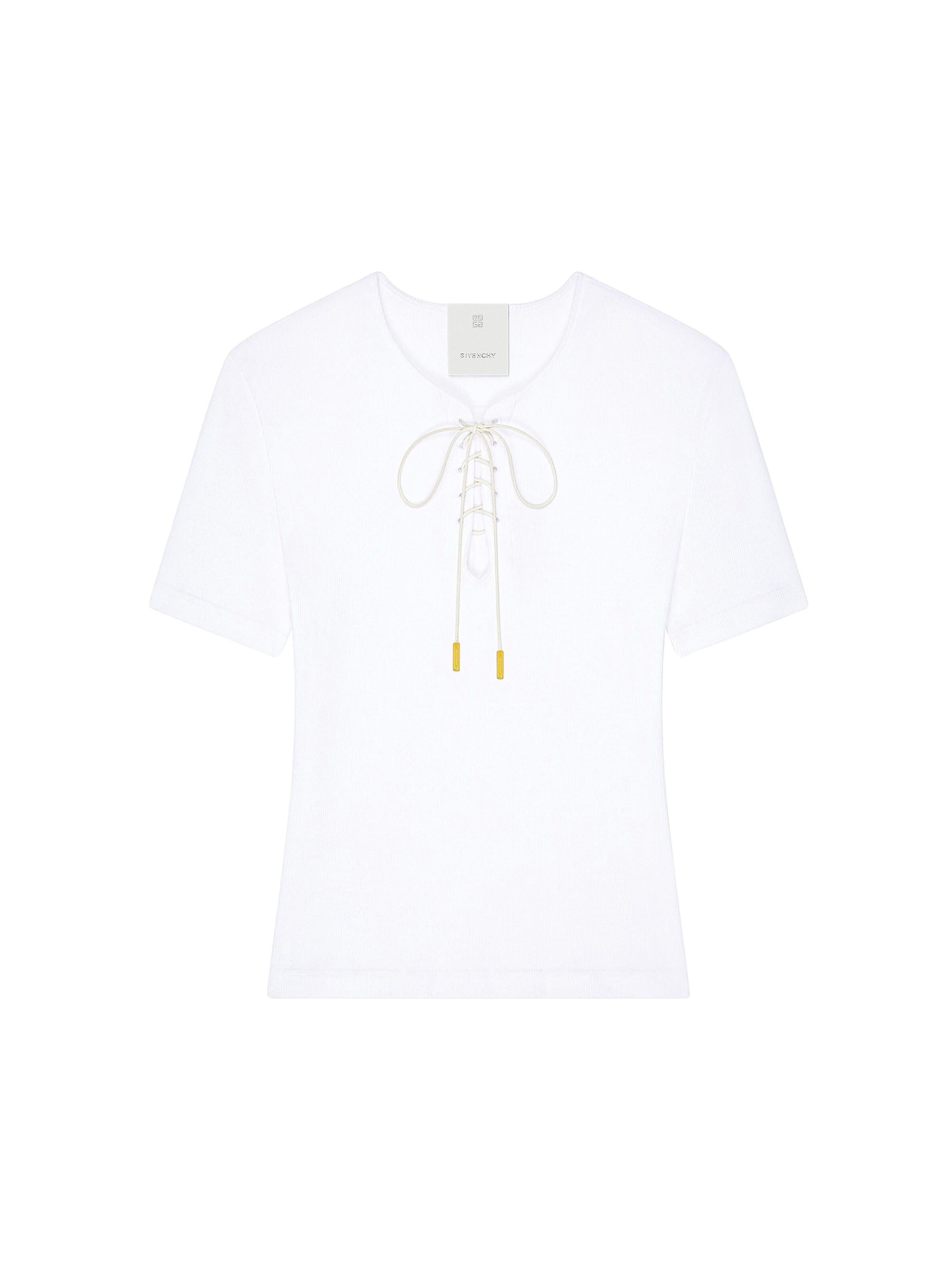 T-shirt manches courtes à lacets - White