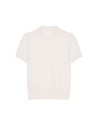 Short-sleeved cashmere jumper – Ecru