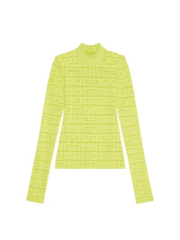 Stretch Jacquard Sweater - Fluo Yellow