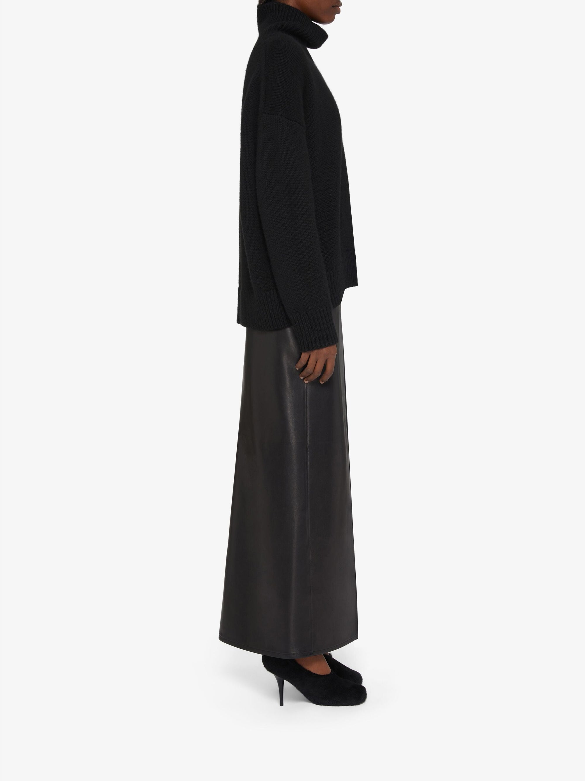 Pull à col roulé en cachemire - Noir