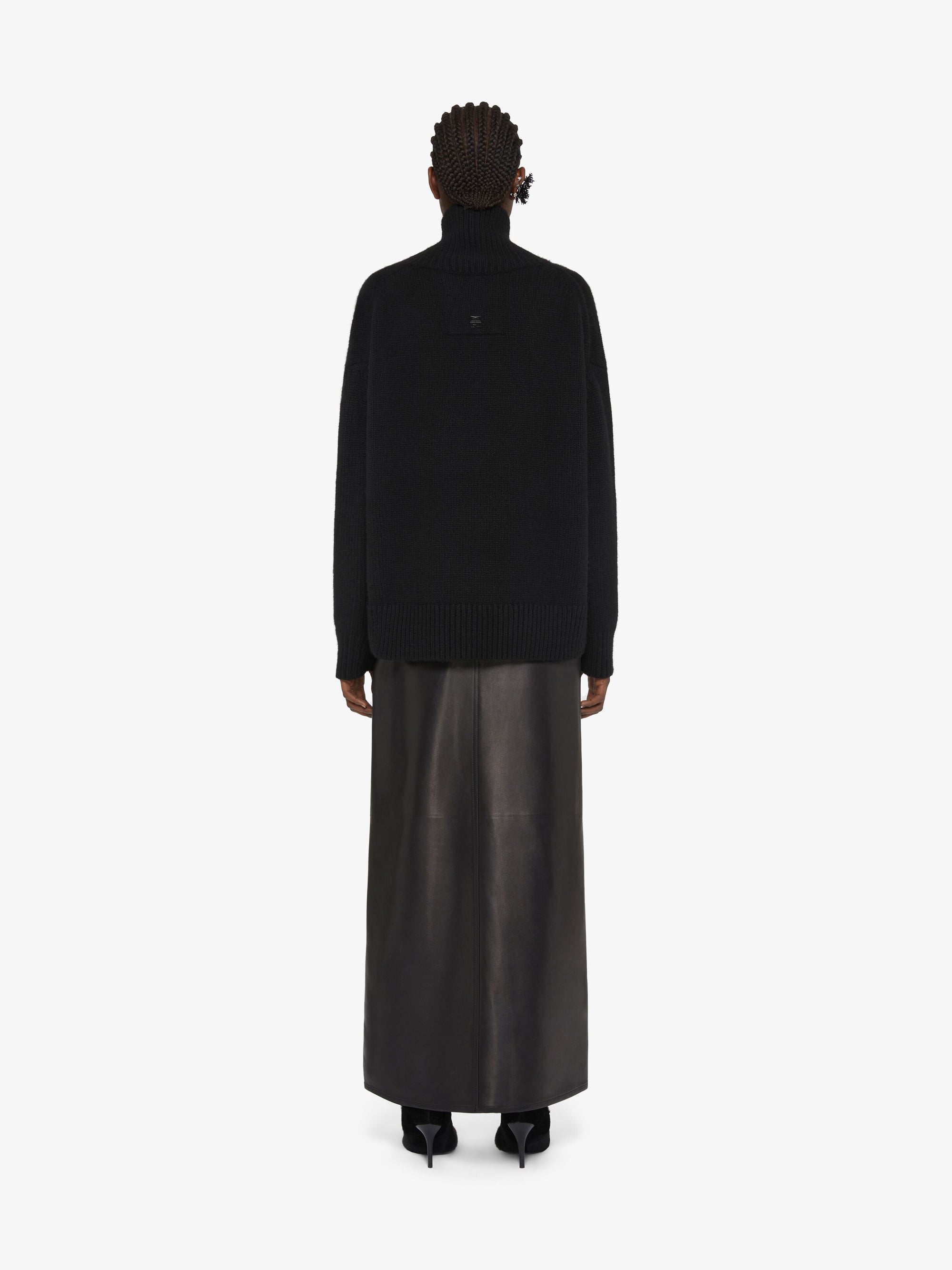 Pull à col roulé en cachemire - Noir