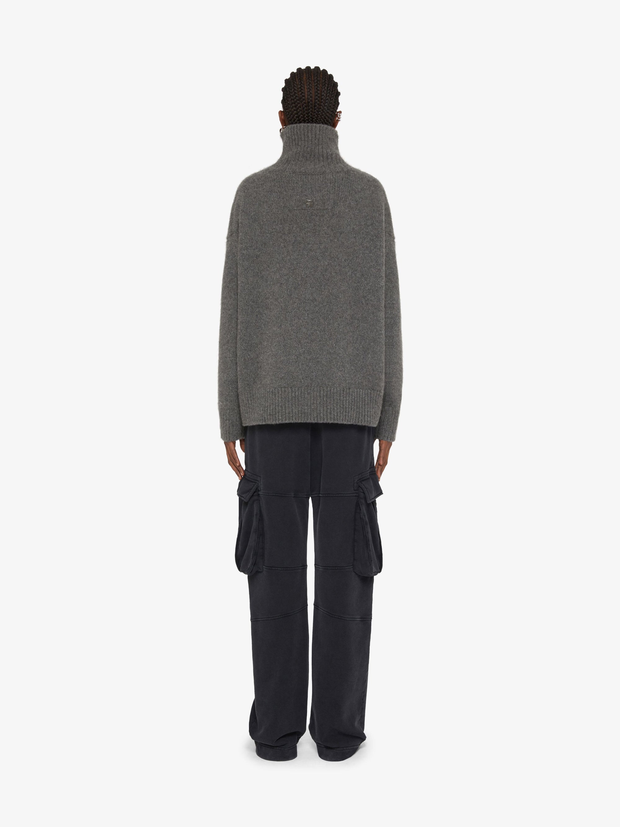 Pull à col roulé en cachemire - Gris Melange