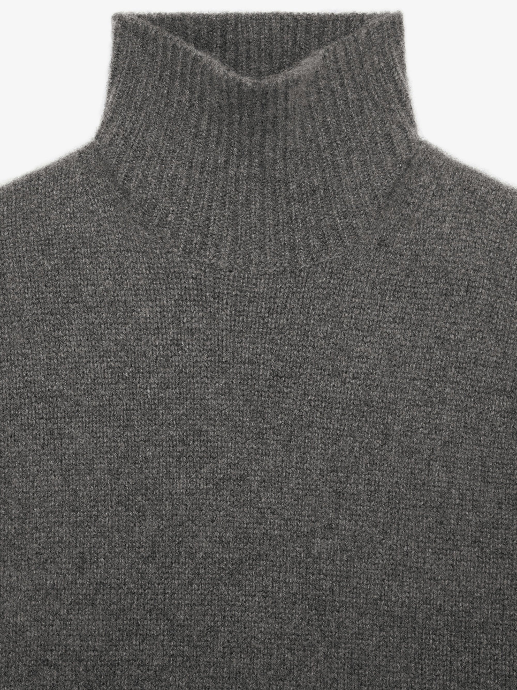 Pull à col roulé en cachemire - Gris Melange