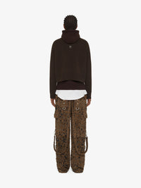 Pull à col roulé cropped en cachemire - Marron Fonce