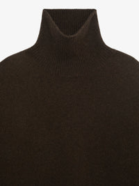 Pull à col roulé cropped en cachemire - Marron Fonce