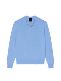 Pull avec détail chaîne en cachemire - Bleuet