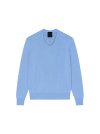Pull avec détail chaîne en cachemire - Bleuet