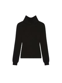 Pull dos ouvert à liens en laine - Black