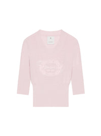 Pull manches 3/4 bas côtelé - Baby Pink
