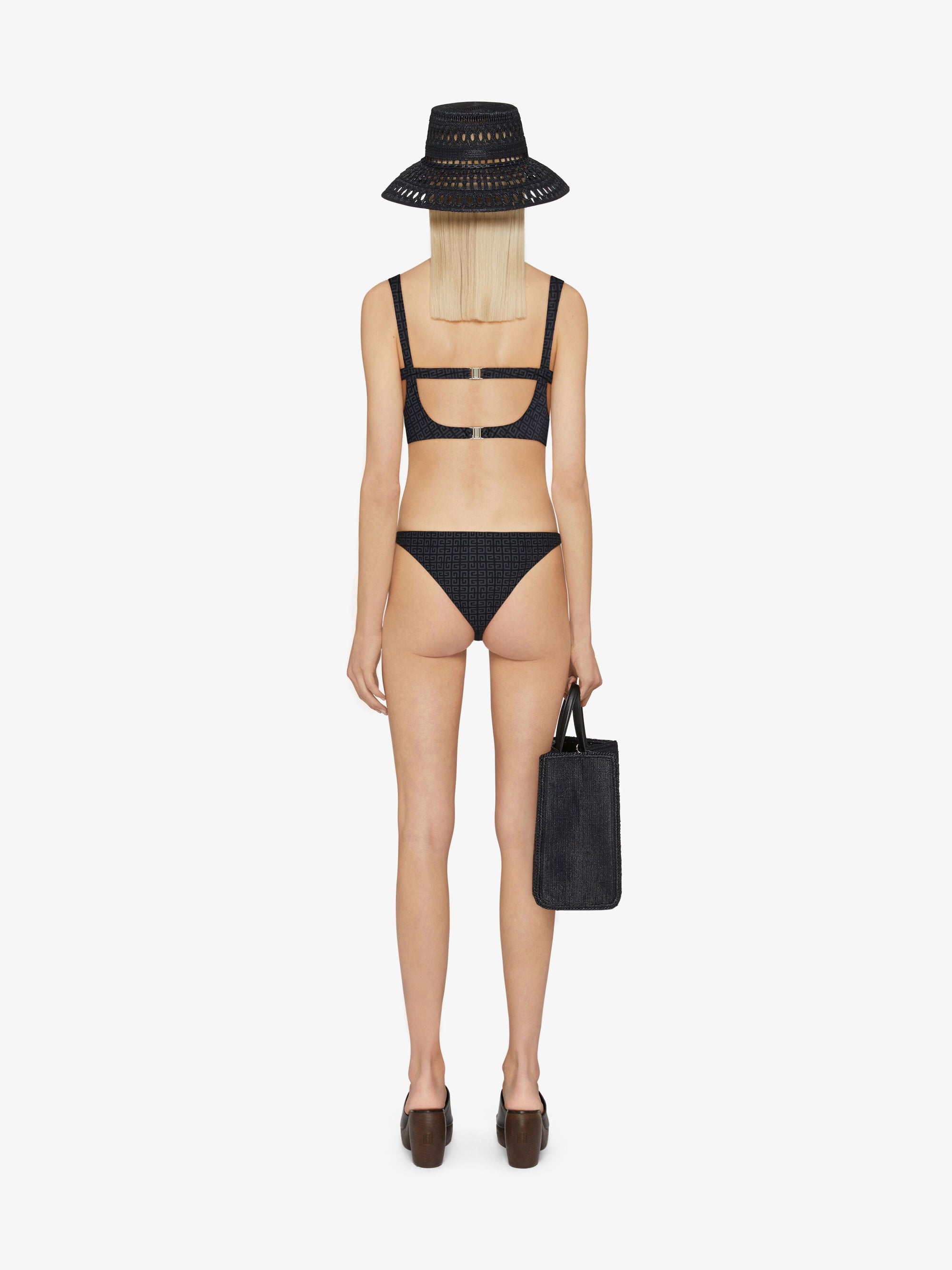Haut de bikini 4G à effet croisé - Black & Grey