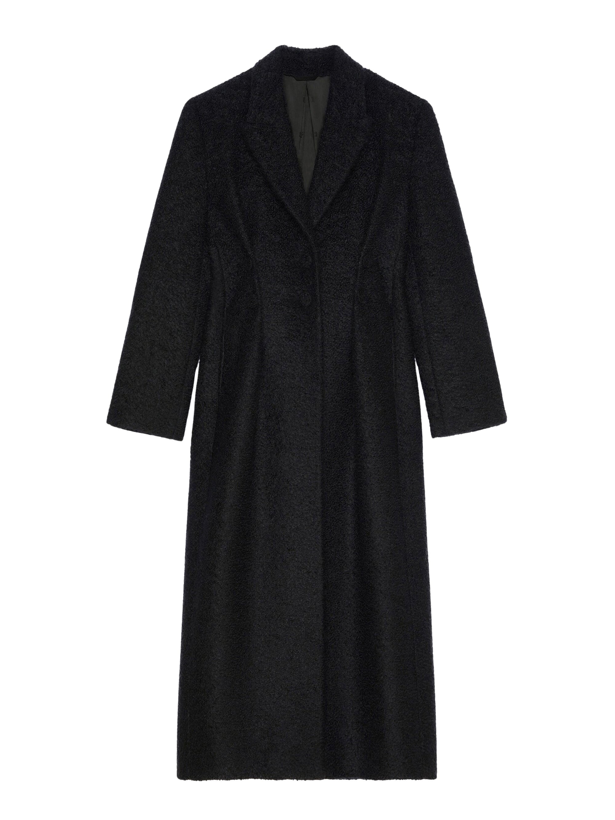 Manteau boutonné en laine - Black