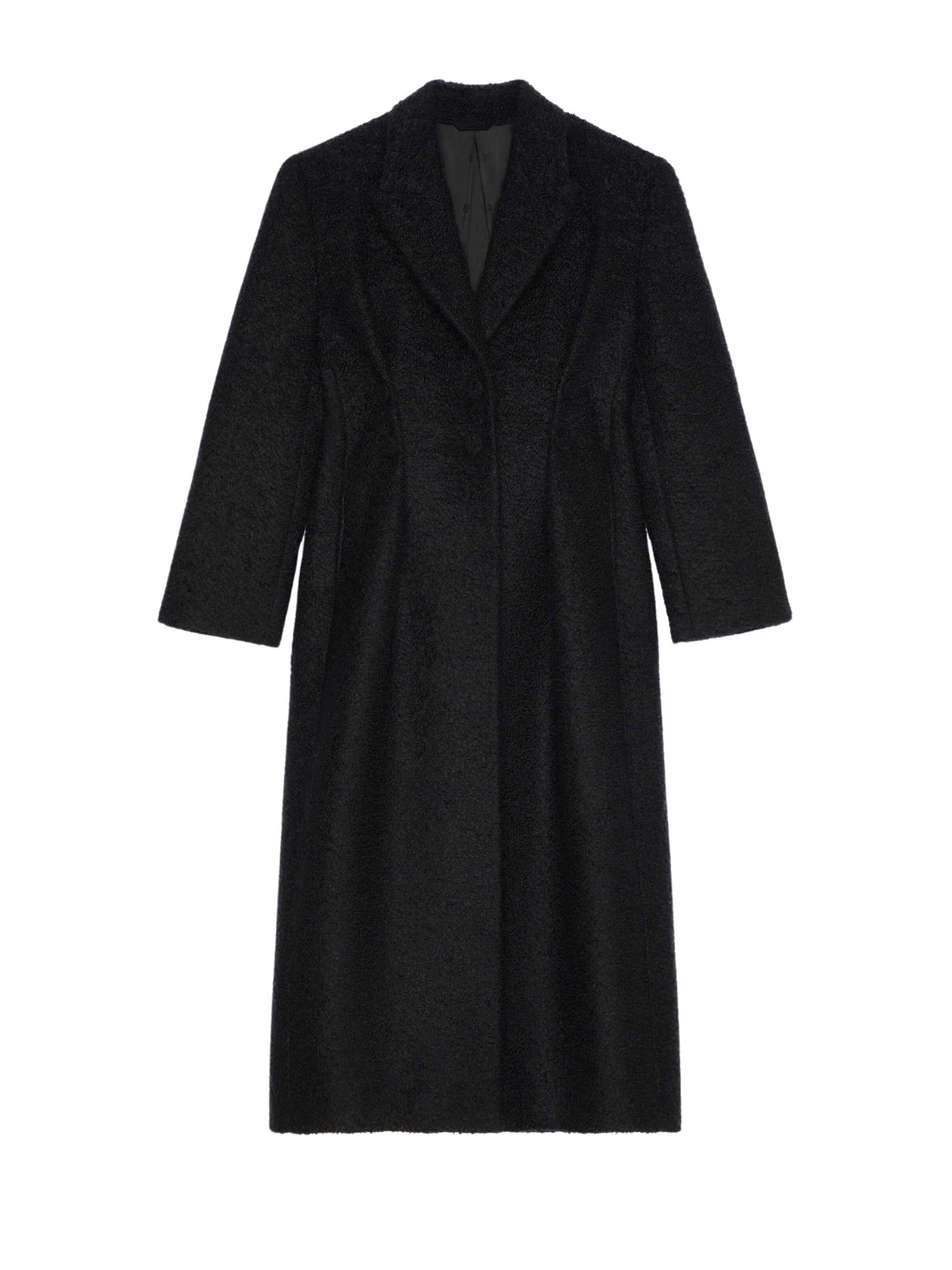 Manteau boutonné en laine - Black