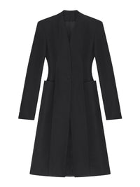 Manteau ajusté en laine - Black