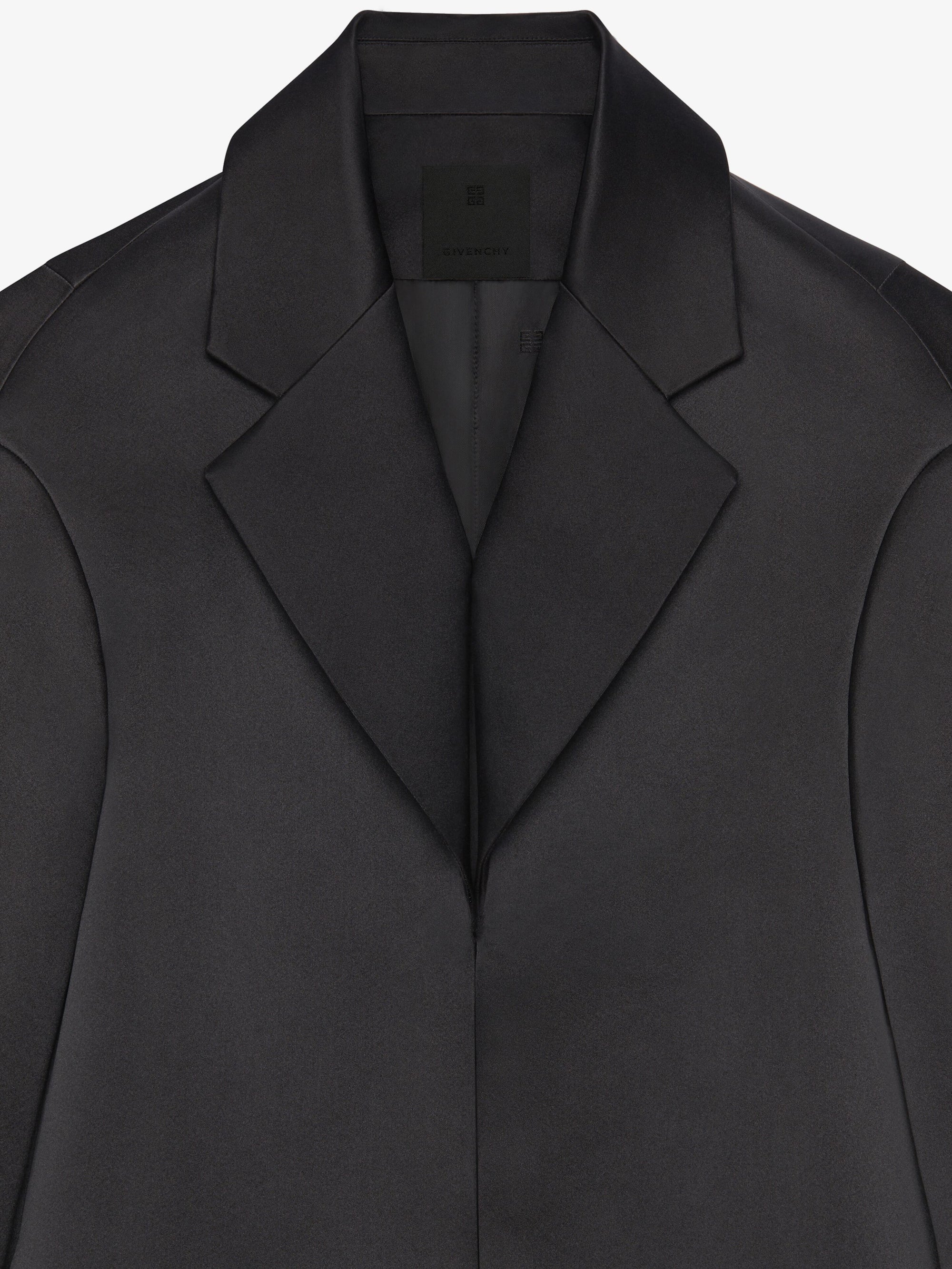 Manteau oversize en satin de soie - Noir