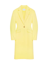 Wool tailored coat with cocoon sleeves - Acid Yellow