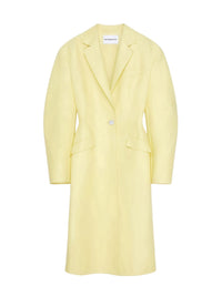Manteau tailleur à manches cocon en laine - Pale Yellow