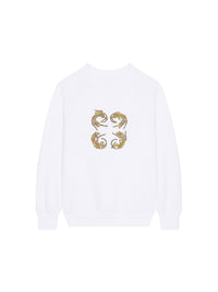 Sweat-shirt Slim en molleton - White