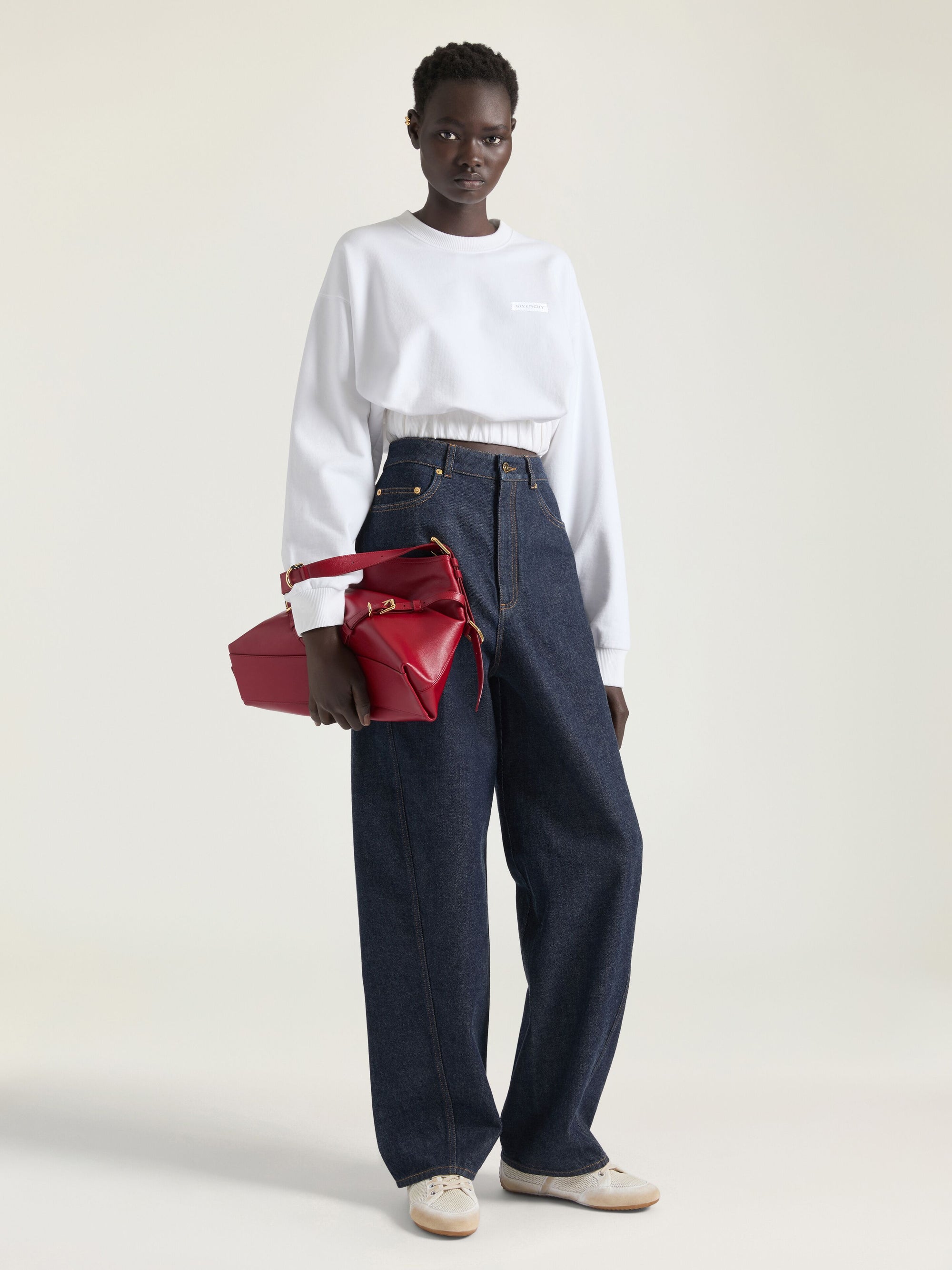 CROPPED COCOON SLEEVE SWEATSHIRT