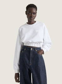 CROPPED COCOON SLEEVE SWEATSHIRT