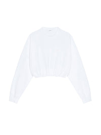 Sweat-shirt court à manches cocon - White