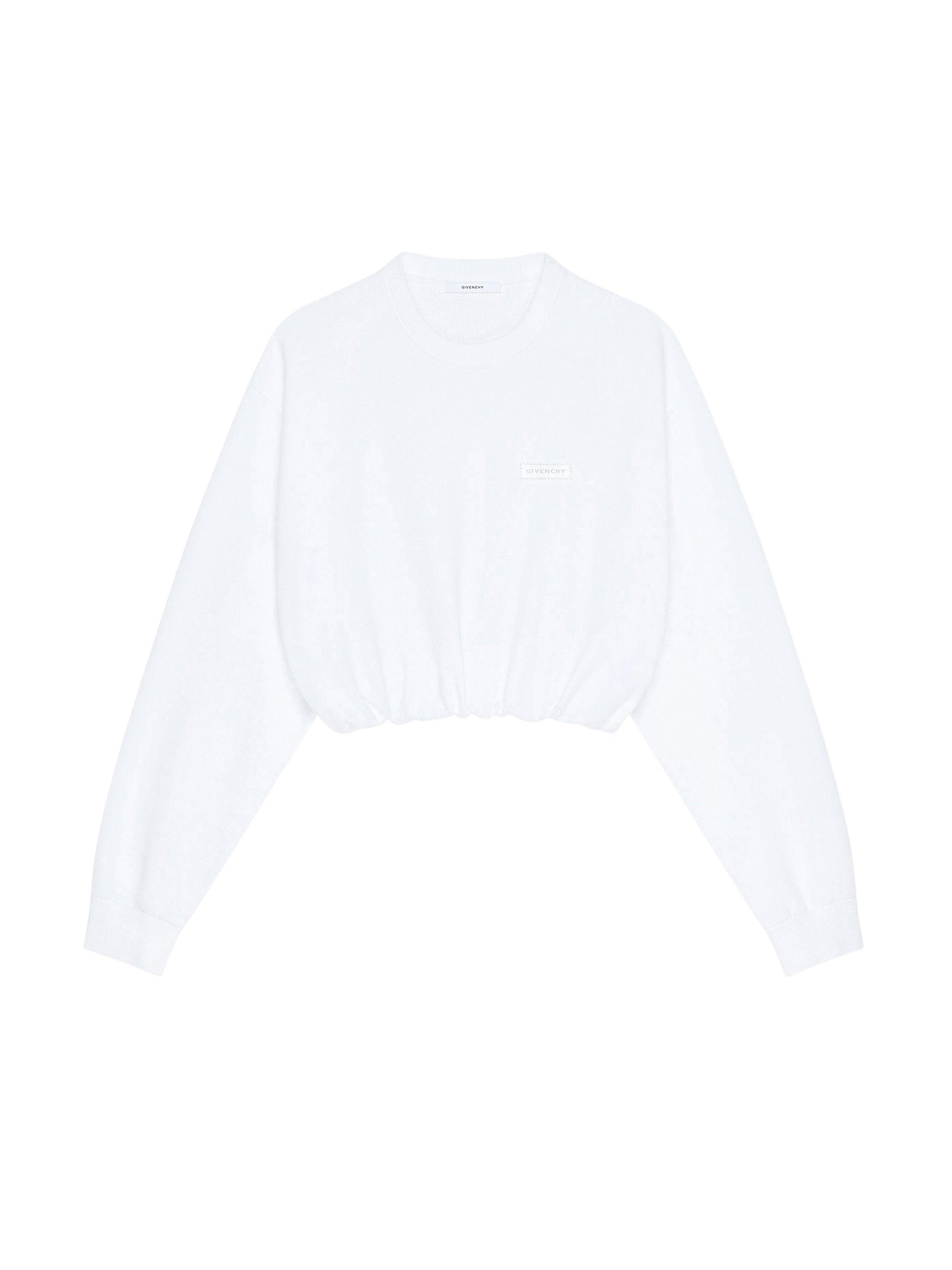 Sweat-shirt court à manches cocon - White