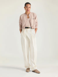 SHORT CREW NECK CARDIGAN