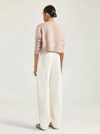 SHORT CREW NECK CARDIGAN