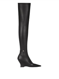 Cuissardes Raven 80 en cuir et serpent d'eau - Black