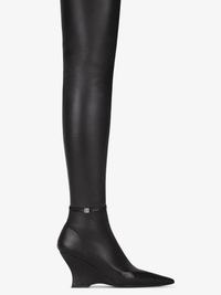 Cuissardes Raven 80 en cuir et serpent d'eau - Black