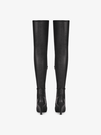 Cuissardes Raven 80 en cuir et serpent d'eau - Black