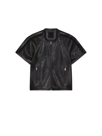 SHORT SLEEVE LEATHER PERFORATED BLOUSON