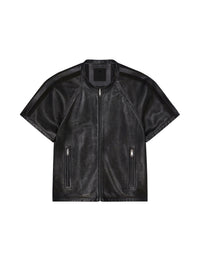 Blouson en cuir perforé - Black