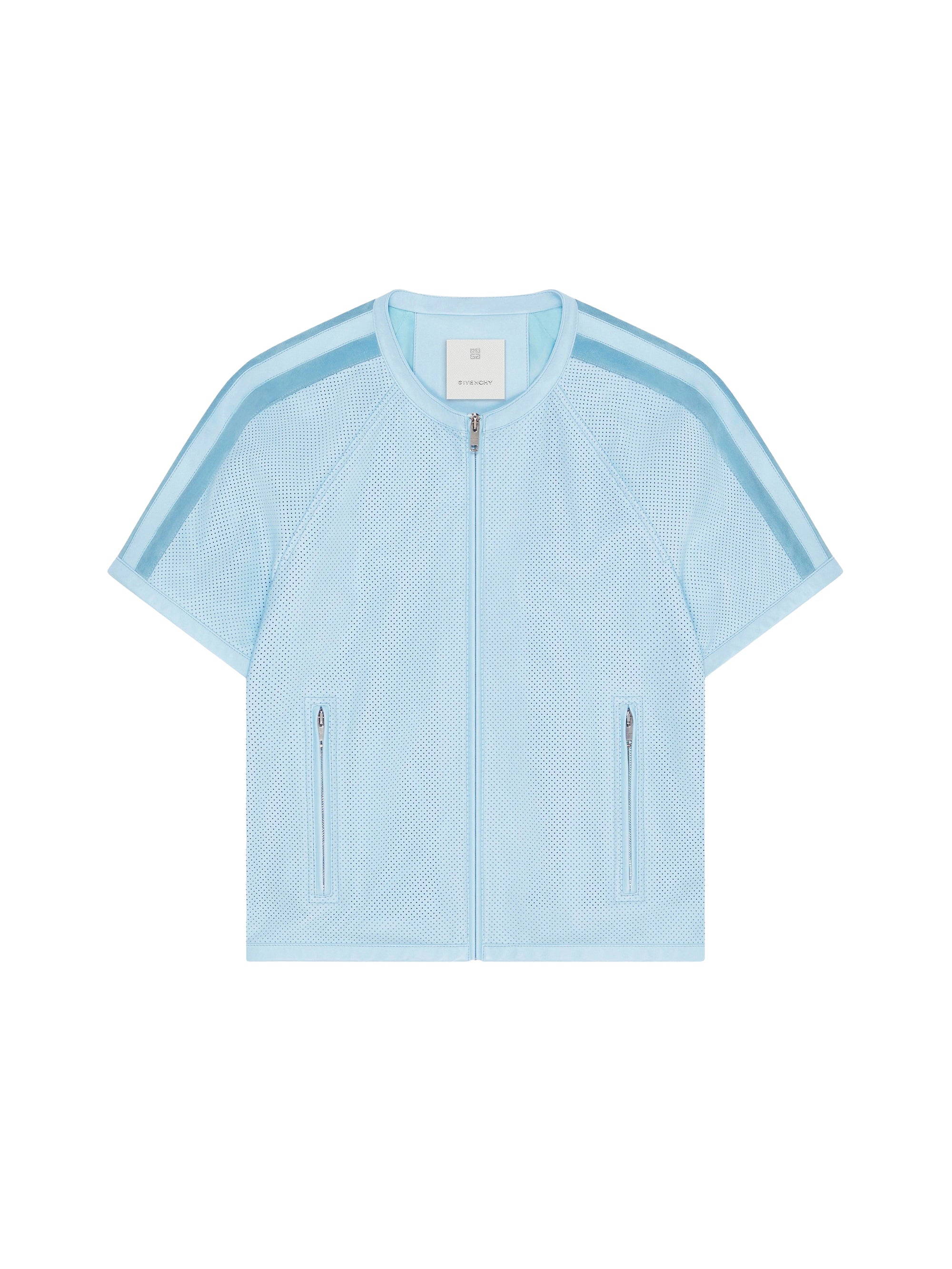 Blouson en cuir perforé - Sky Blue