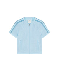 SHORT SLEEVE LEATHER PERFORATED BLOUSON