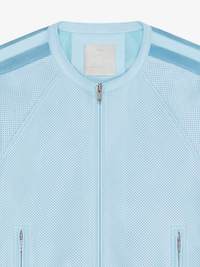 SHORT SLEEVE LEATHER PERFORATED BLOUSON