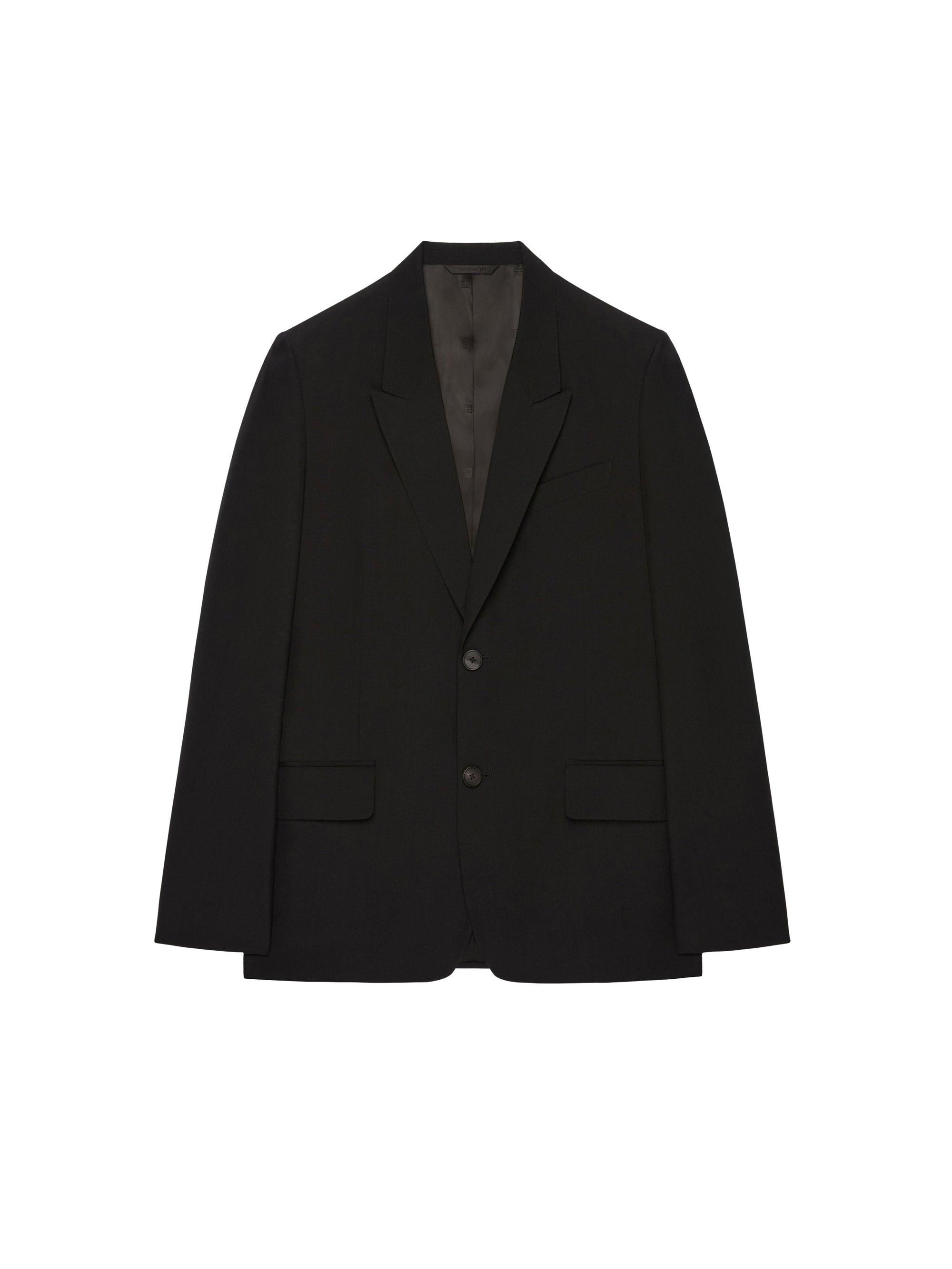 Veste Slim en laine avec coutures apparentes - Black