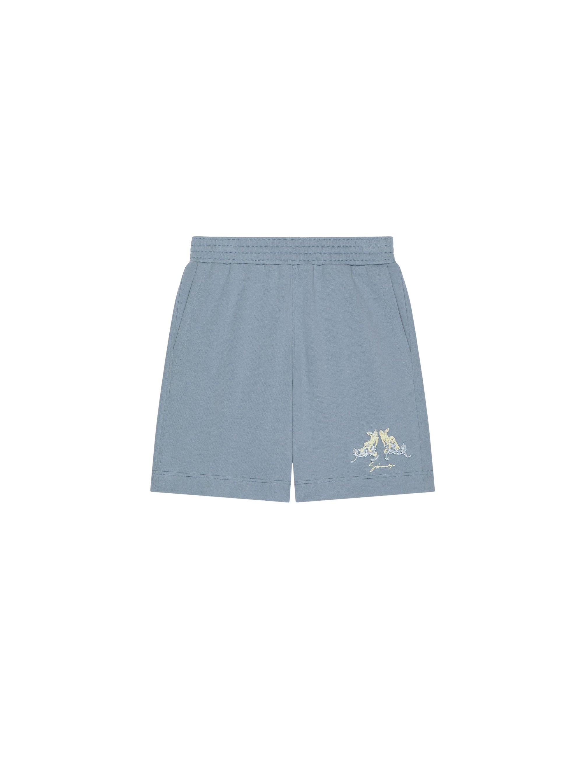 Bermuda en molleton avec broderie objets d'Hubert - Grey Blue
